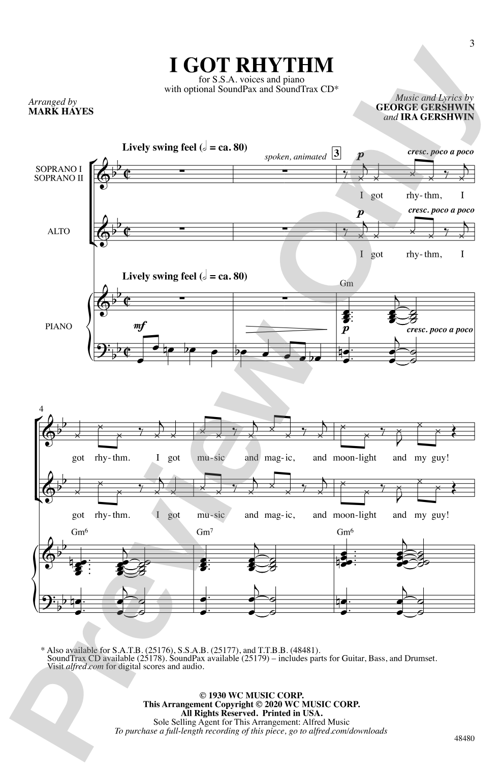 I Got Rhythm: SSA Choral Octavo