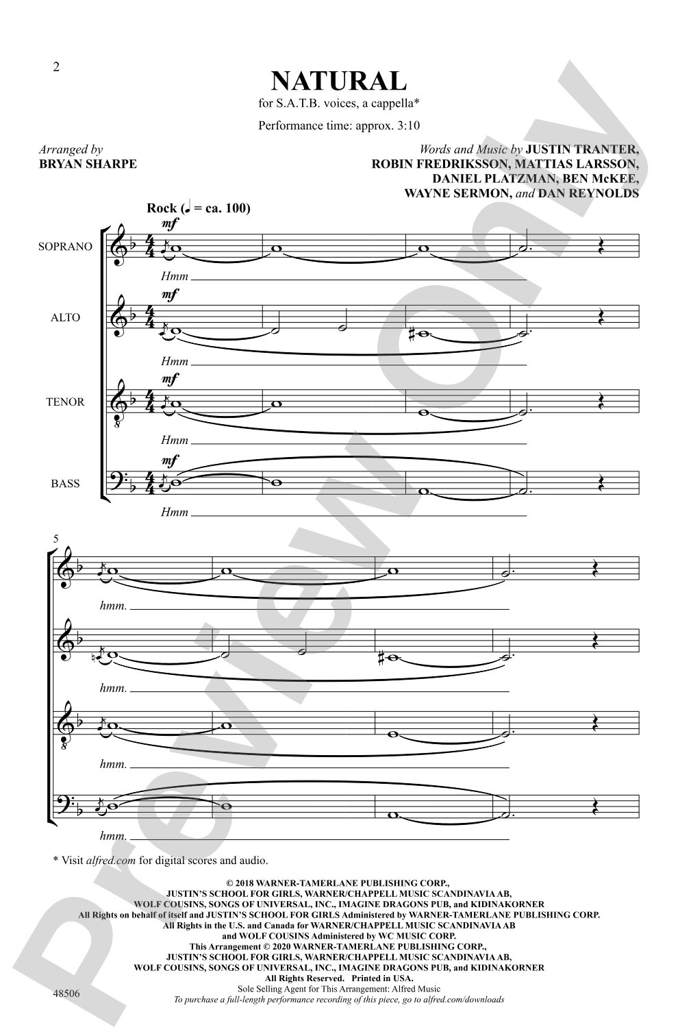 Natural: SATB, <I>a cappella</I> Choral Octavo