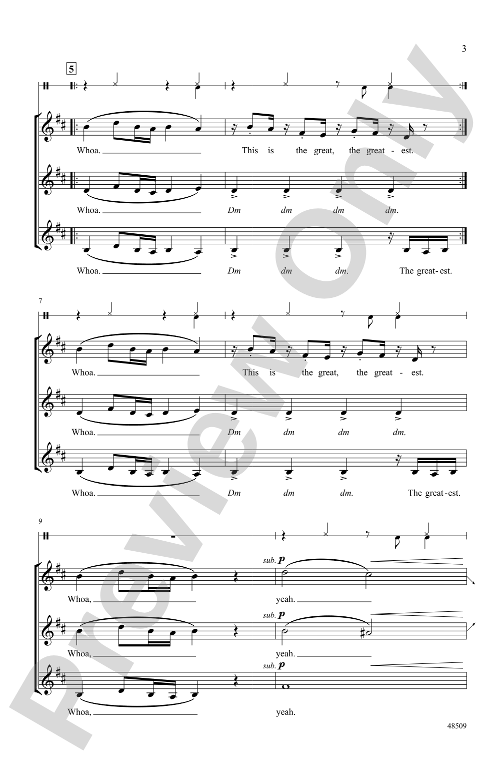 The Greatest Show: SSA, <i>a cappella</i> Choral Octavo