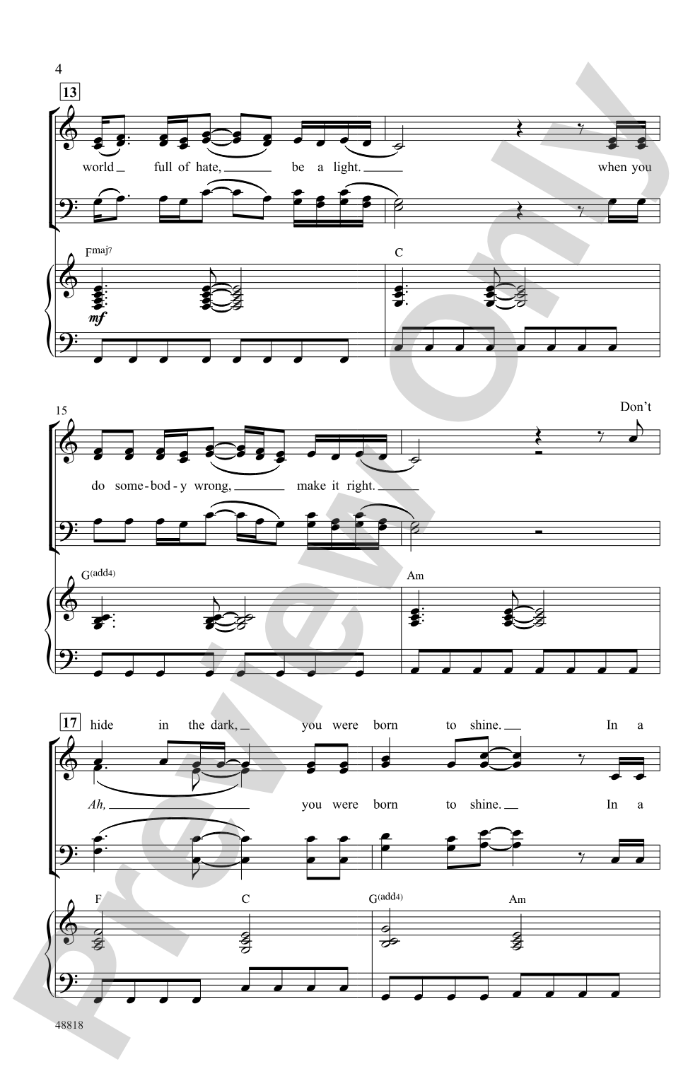 Be a Light: SATB Choral Octavo