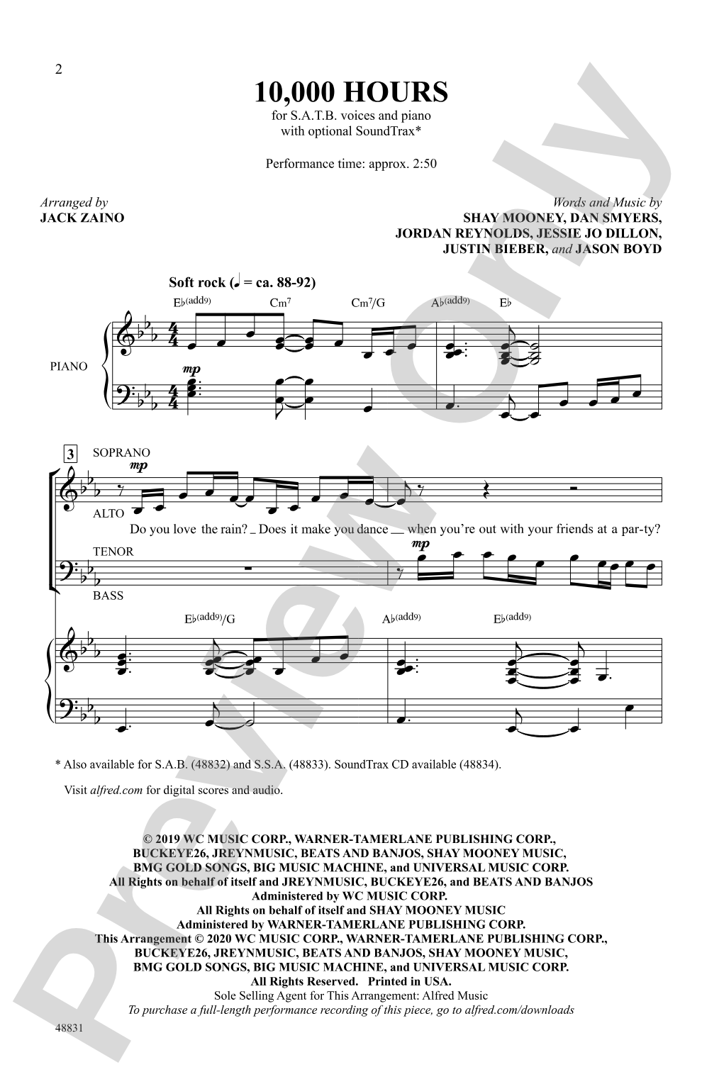 10,000 Hours: SATB Choral Octavo
