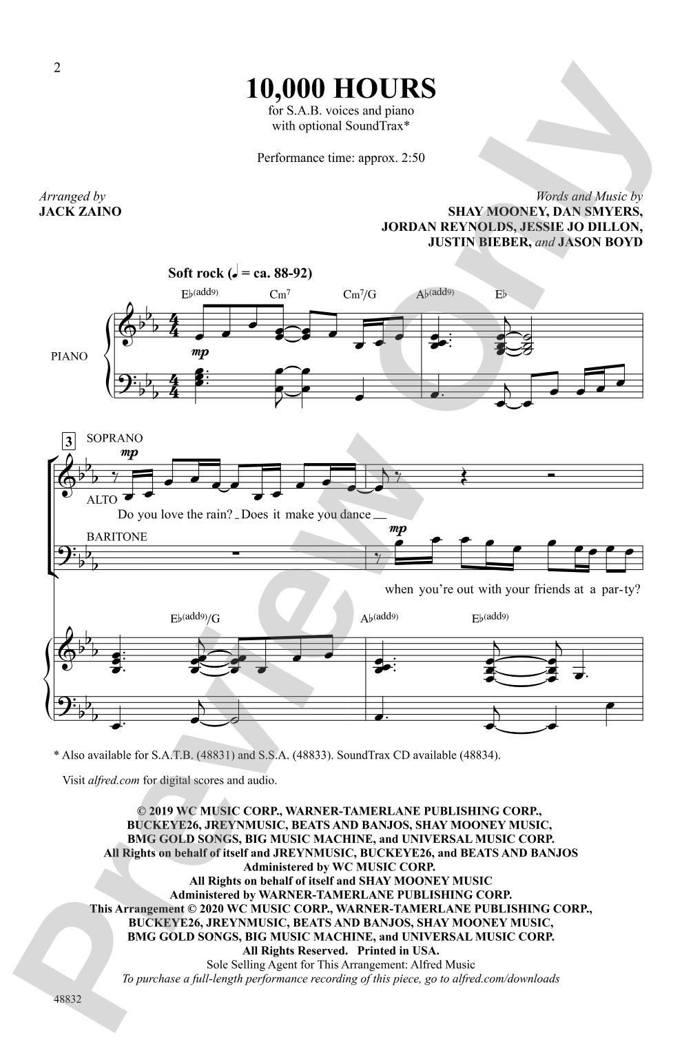 10,000 Hours: SAB Choral Octavo