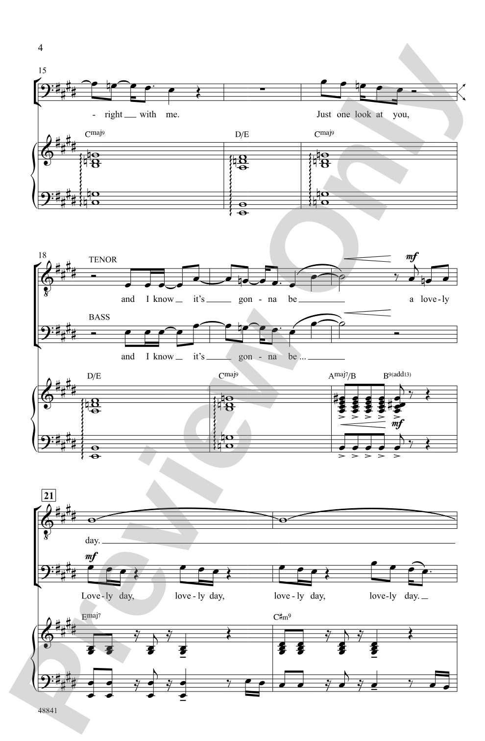 Lovely Day: SATB divisi Choral Octavo