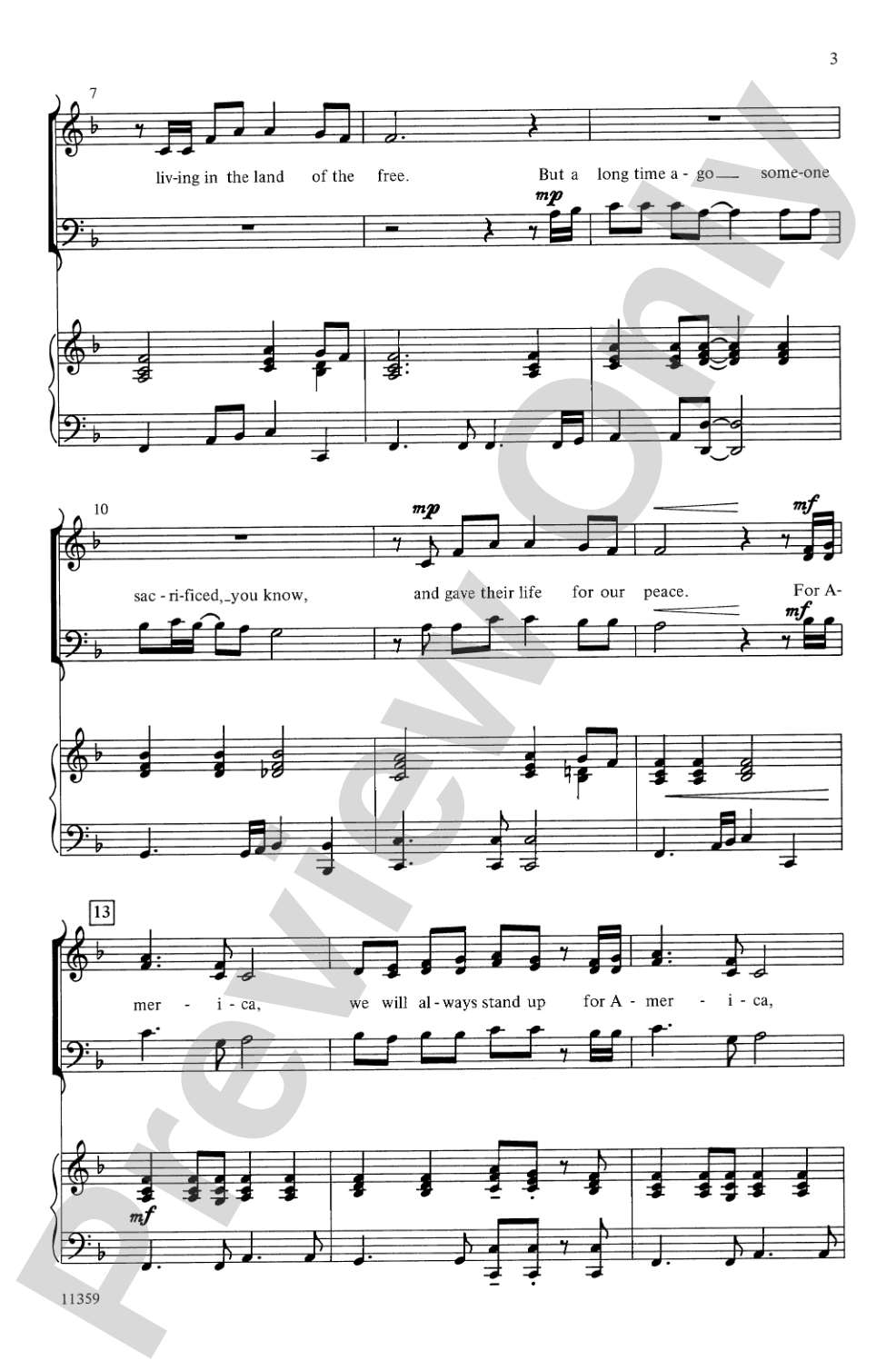 For America: 3-Part Mixed Choral Octavo