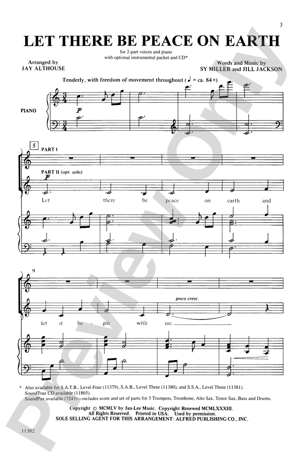 Let There Be Peace on Earth: 2-Part Choral Octavo