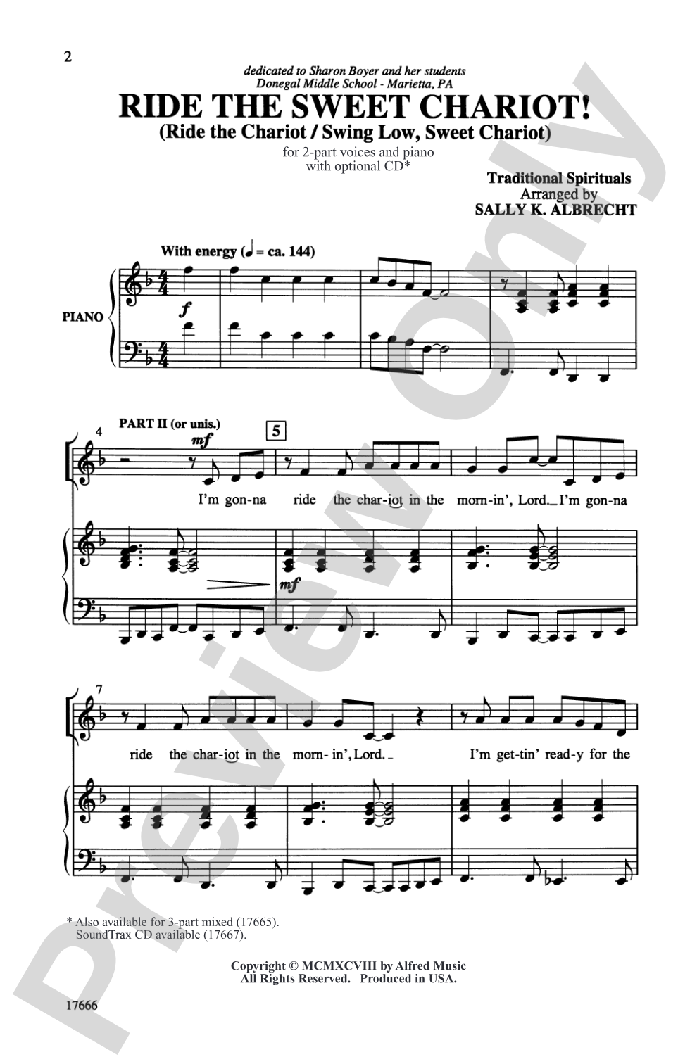 Ride the Sweet Chariot!: 2-Part Choral Octavo