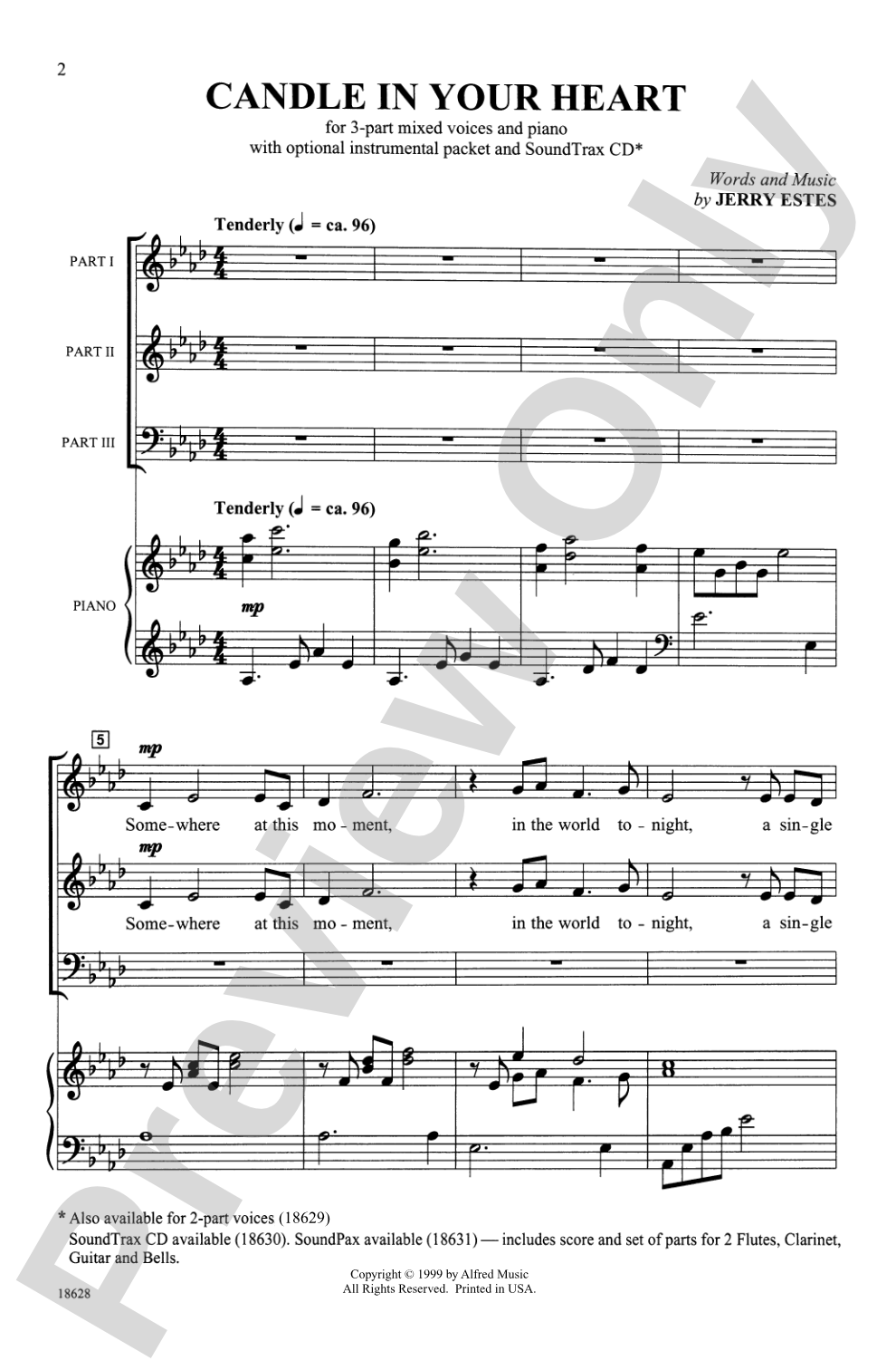 Candle in Your Heart: 3-Part Mixed Choral Octavo