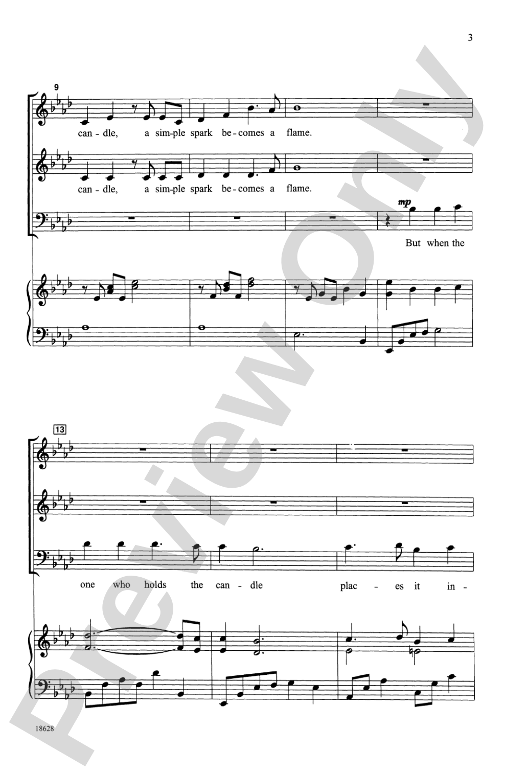 Candle in Your Heart: 3-Part Mixed Choral Octavo