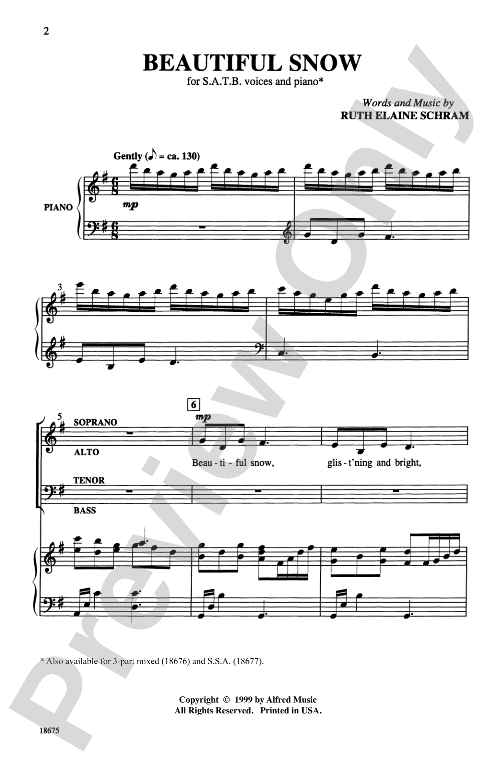 Beautiful Snow: SATB Choral Octavo