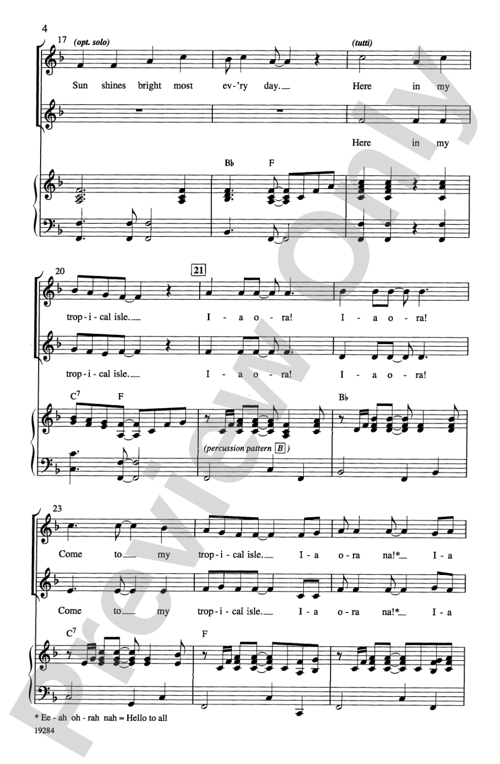 Ia Ora! (Tahitian for "Hello"): 2-Part Choral Octavo