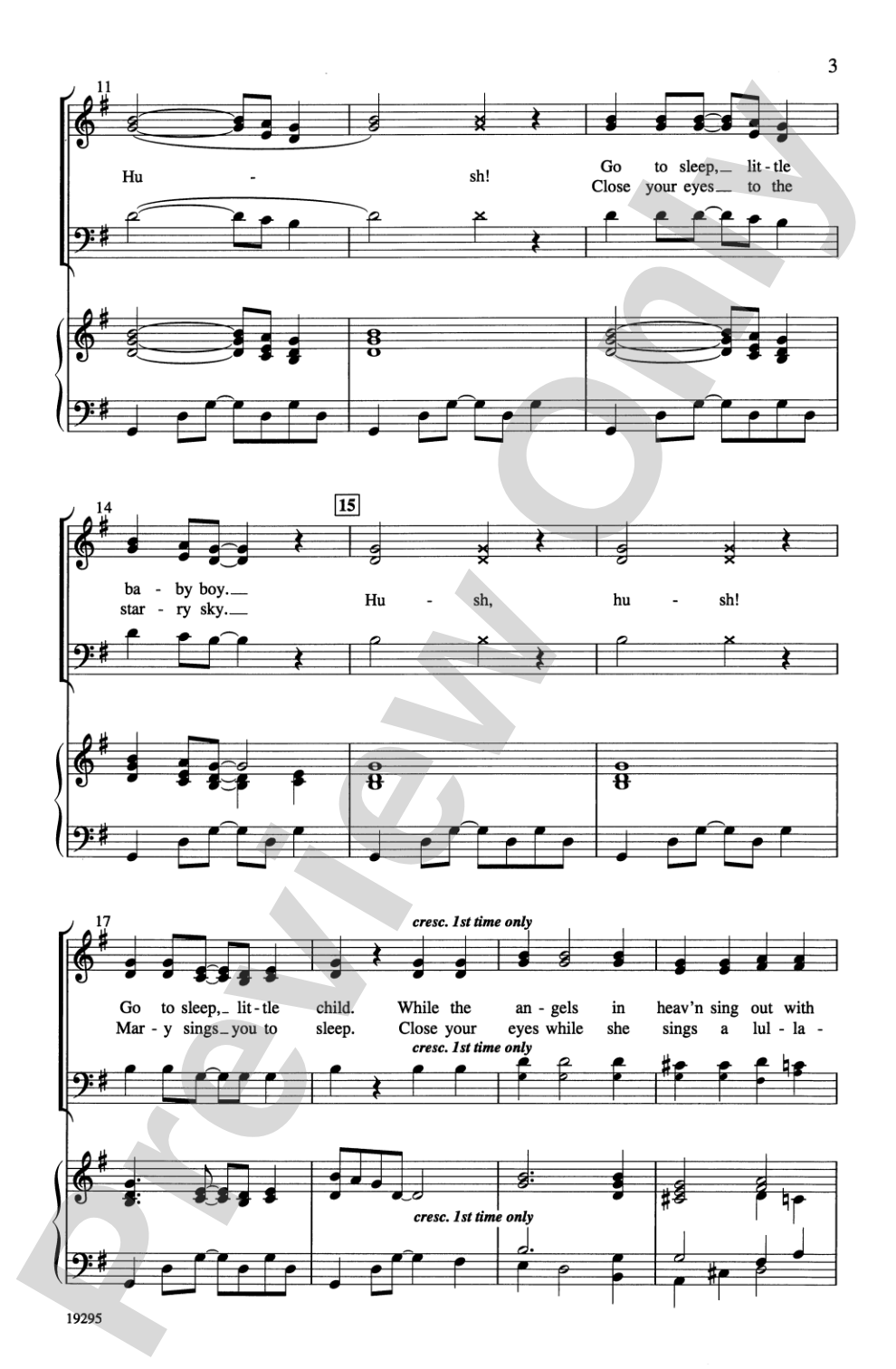 Hush!: 3-Part Mixed/SAB Choral Octavo
