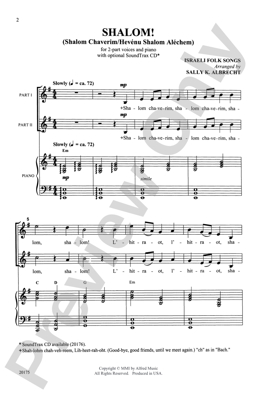 Shalom!: 2-Part Choral Octavo