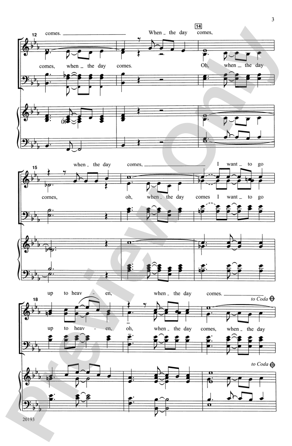 When the Day Comes: SATB Choral Octavo