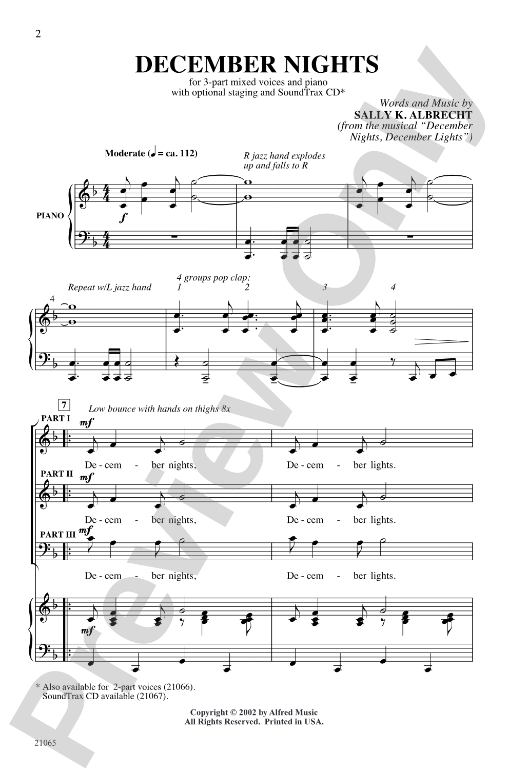 December Nights: 3-Part Mixed Choral Octavo