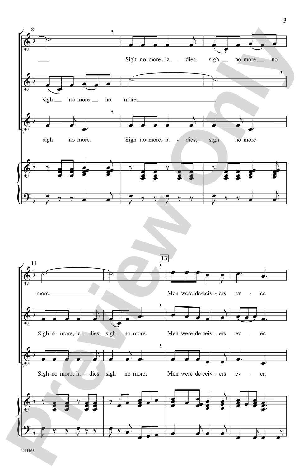 Sigh No More, Ladies: SSA Choral Octavo