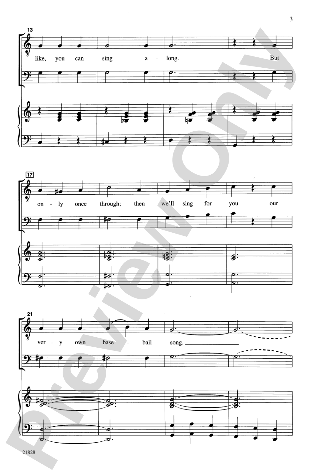 Take Me Out to the Ball Game: TB Choral Octavo