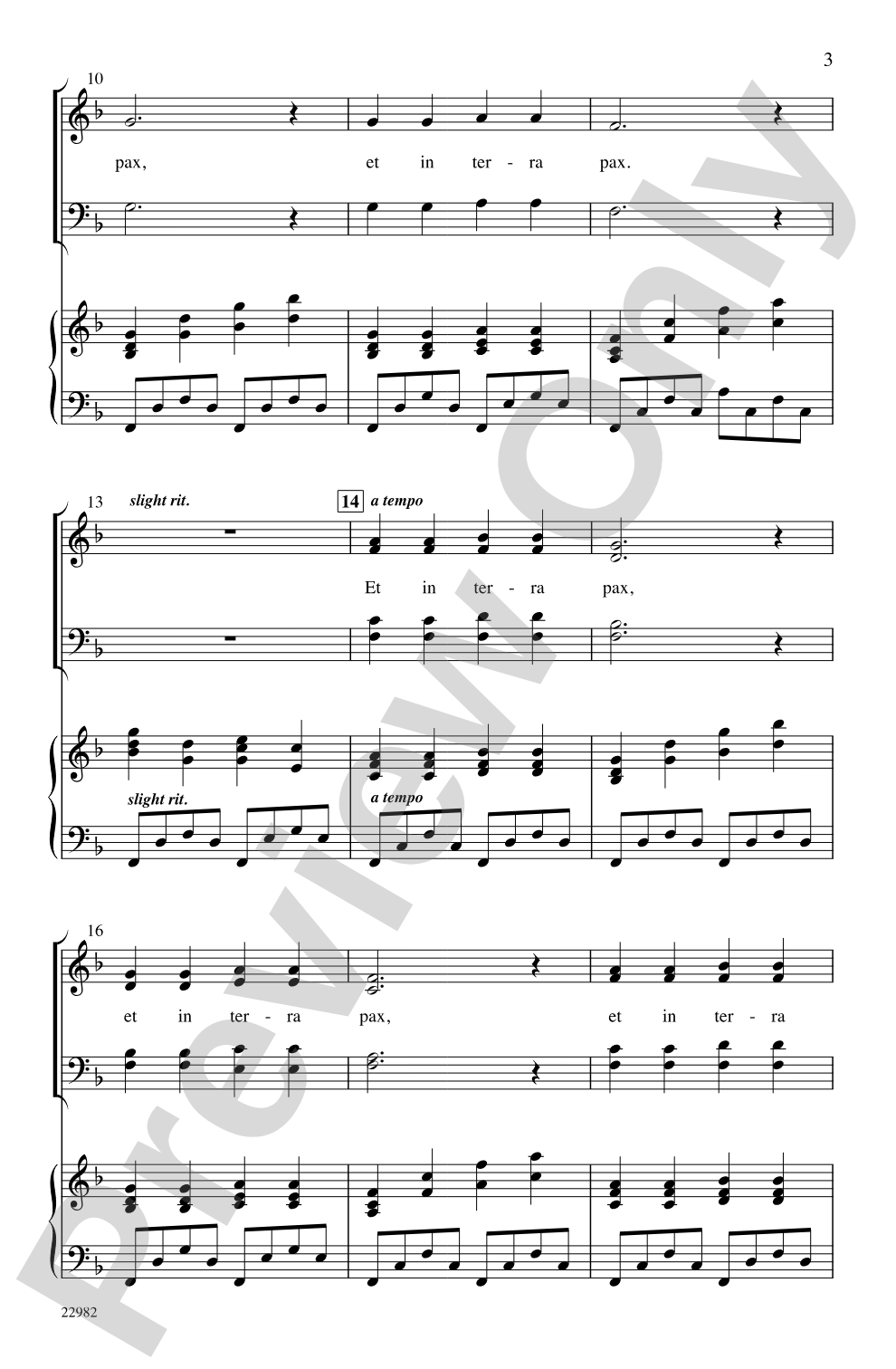 Et In Terra Pax: SATB Choral Octavo