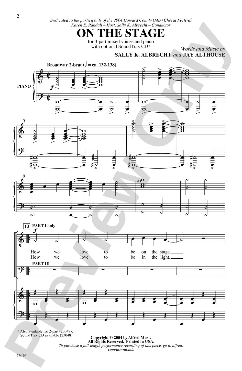 On the Stage: 3-Part Mixed Choral Octavo