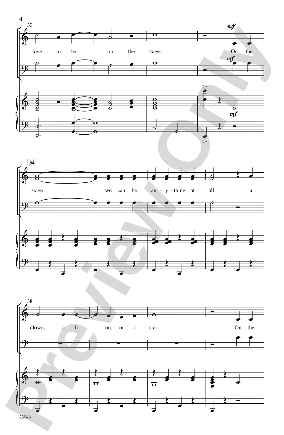On the Stage: 3-Part Mixed Choral Octavo
