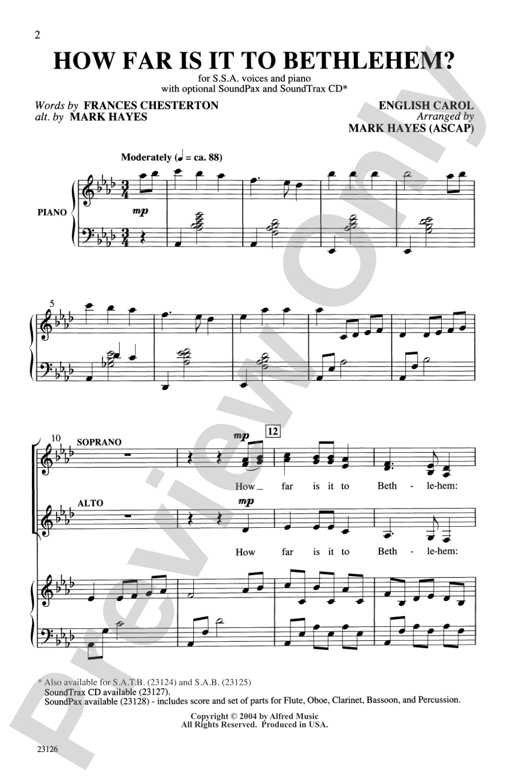 How Far Is It to Bethlehem?: SSA Choral Octavo