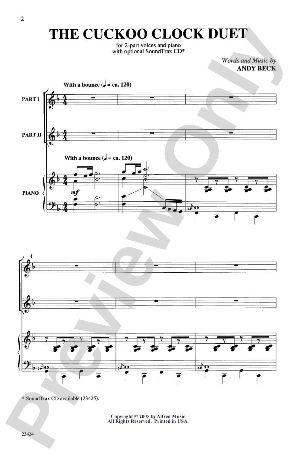 The Cuckoo Clock Duet: 2-Part Choral Octavo