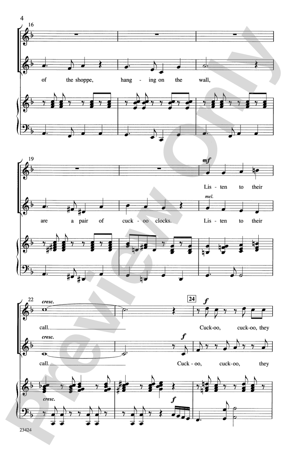 The Cuckoo Clock Duet: 2-Part Choral Octavo