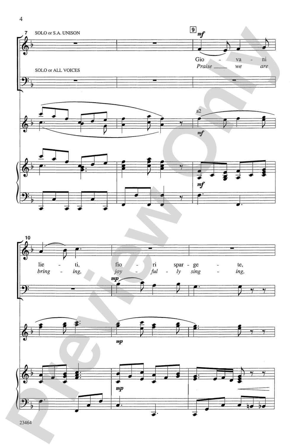 Giovani Lieti: SAB Choral Octavo