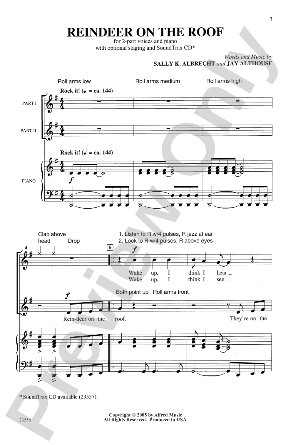 Reindeer on the Roof: 2-Part (with Opt. Staging) Choral Octavo
