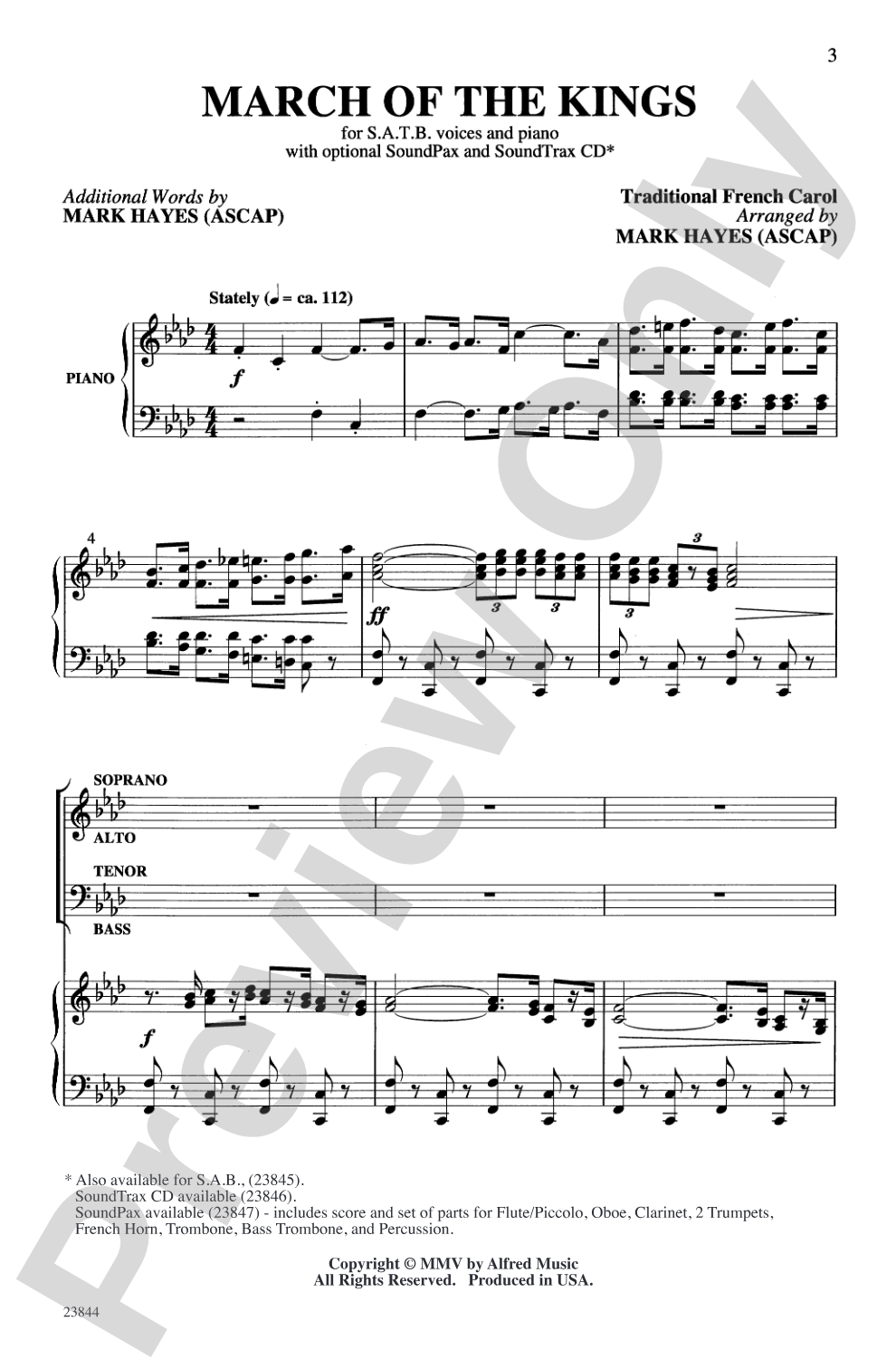 March of the Kings: SATB Choral Octavo