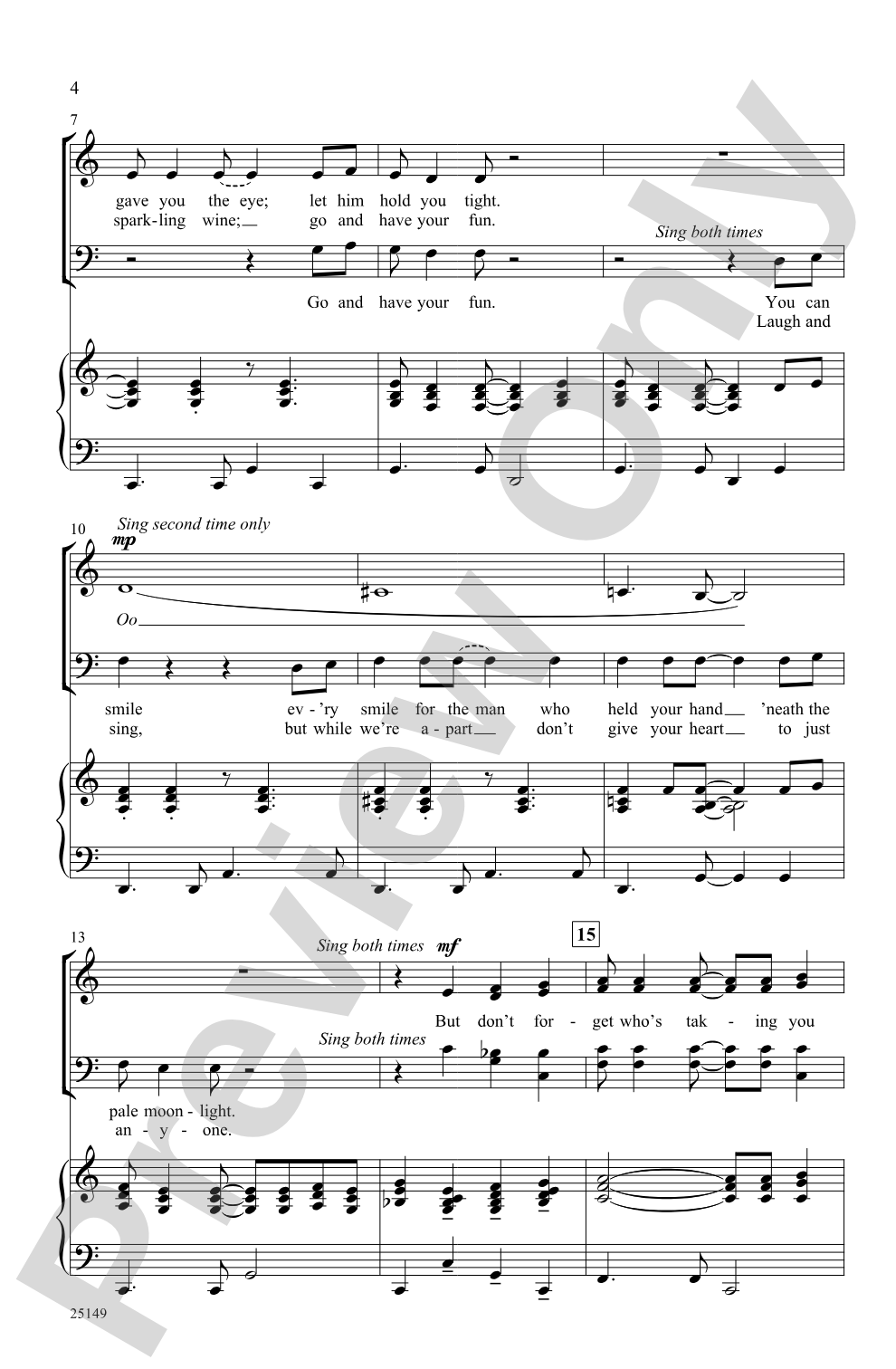 Save the Last Dance for Me: SATB Choral Octavo