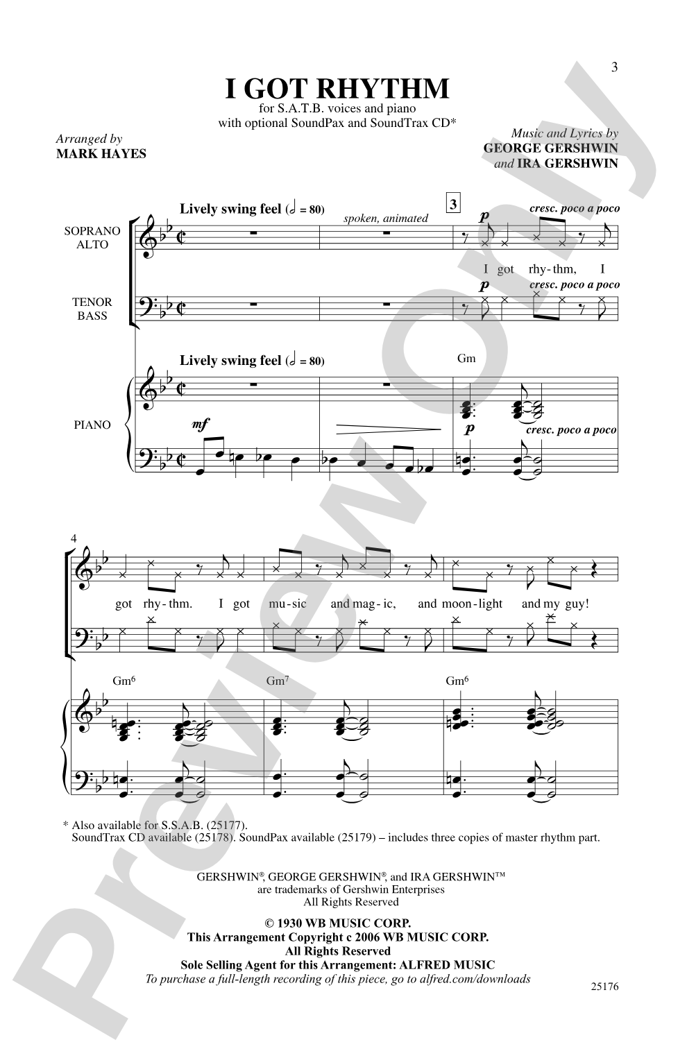 I Got Rhythm: SATB Choral Octavo