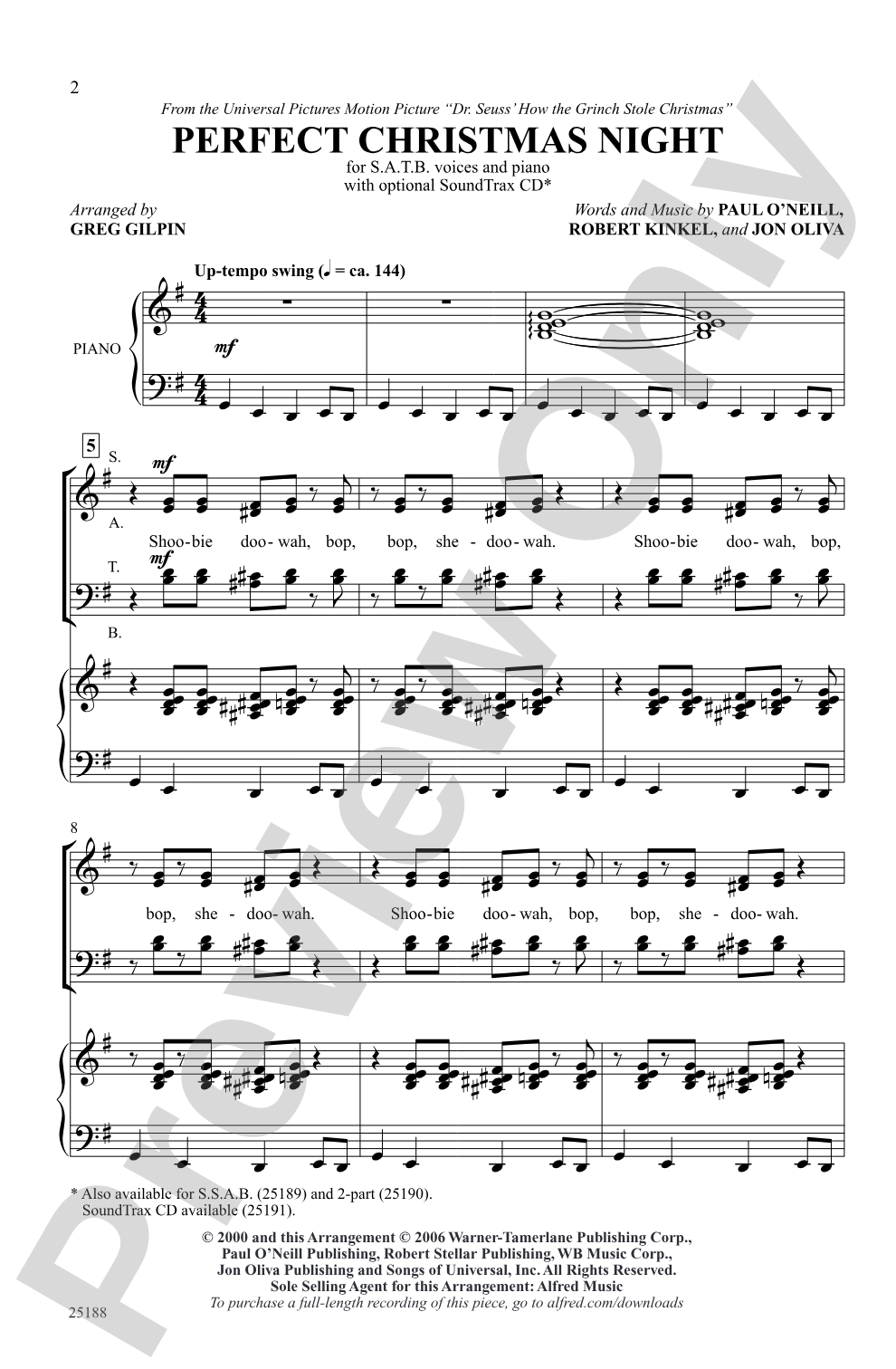 Perfect Christmas Night: SATB Choral Octavo