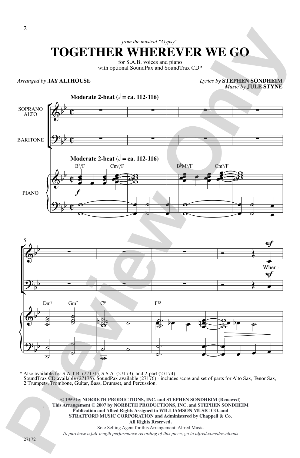 Together Wherever We Go: SAB Choral Octavo