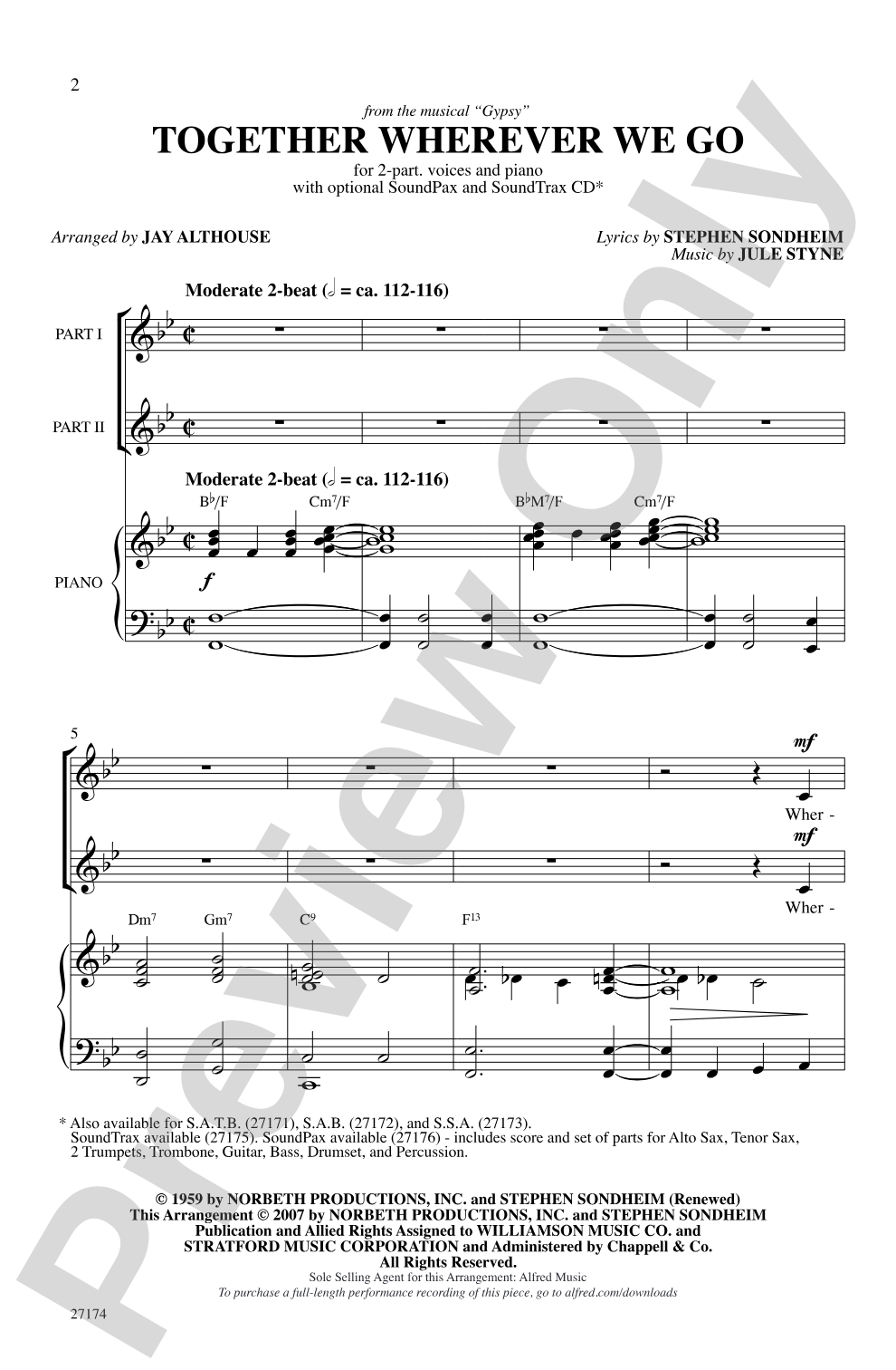 Together Wherever We Go: 2-Part Choral Octavo