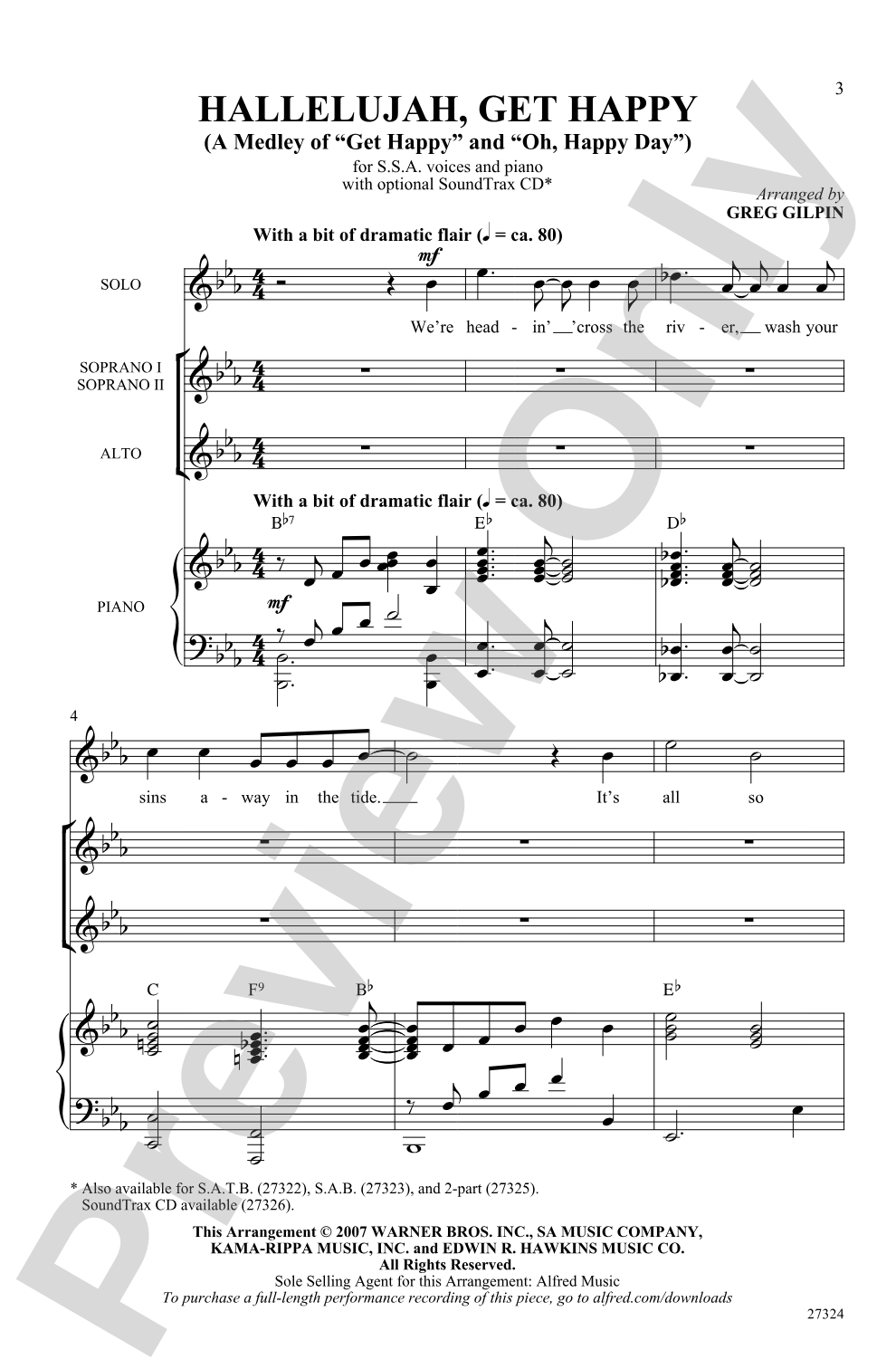 Hallelujah, Get Happy! (A Medley): SSA Choral Octavo