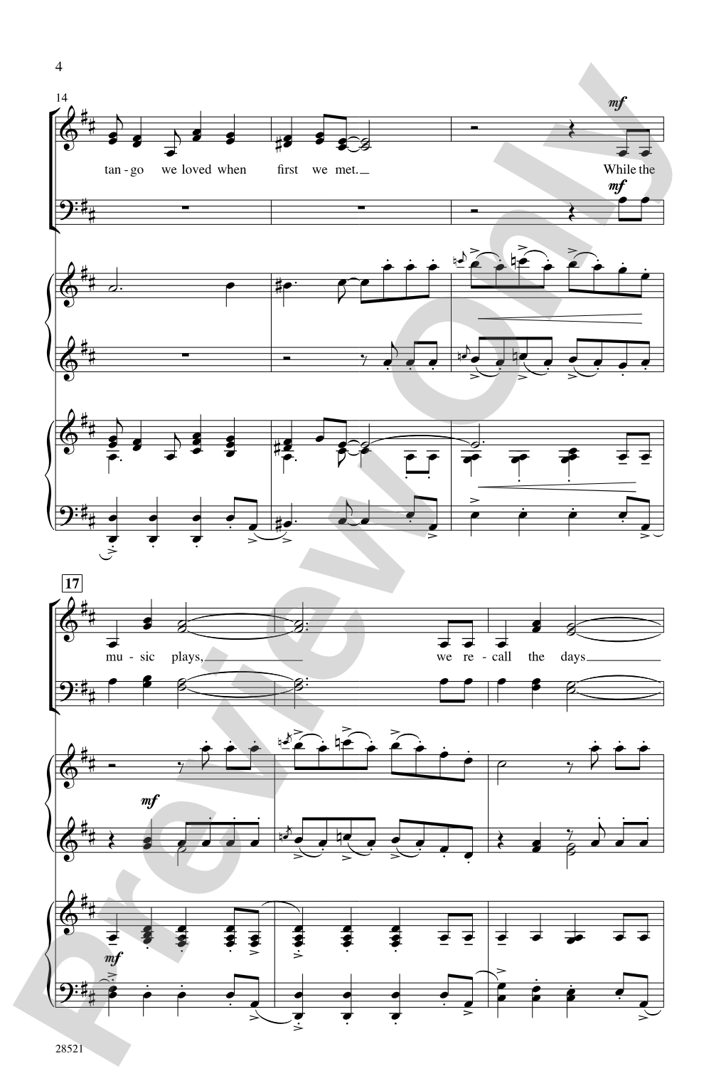 Blue Tango: SATB Choral Octavo