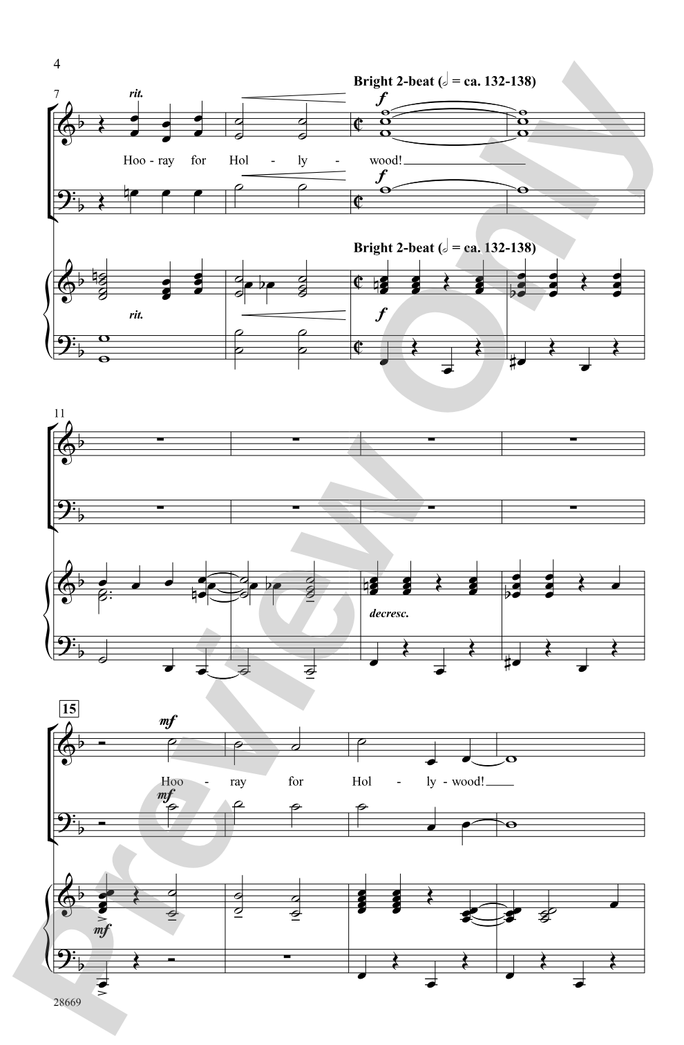 Hooray for Hollywood: SAB Choral Octavo