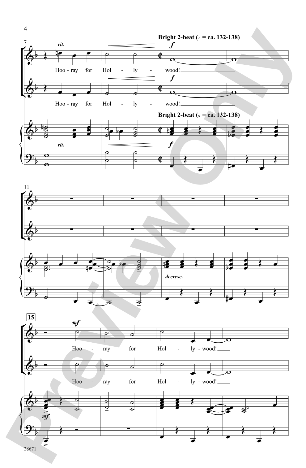 Hooray for Hollywood: 2-Part Choral Octavo