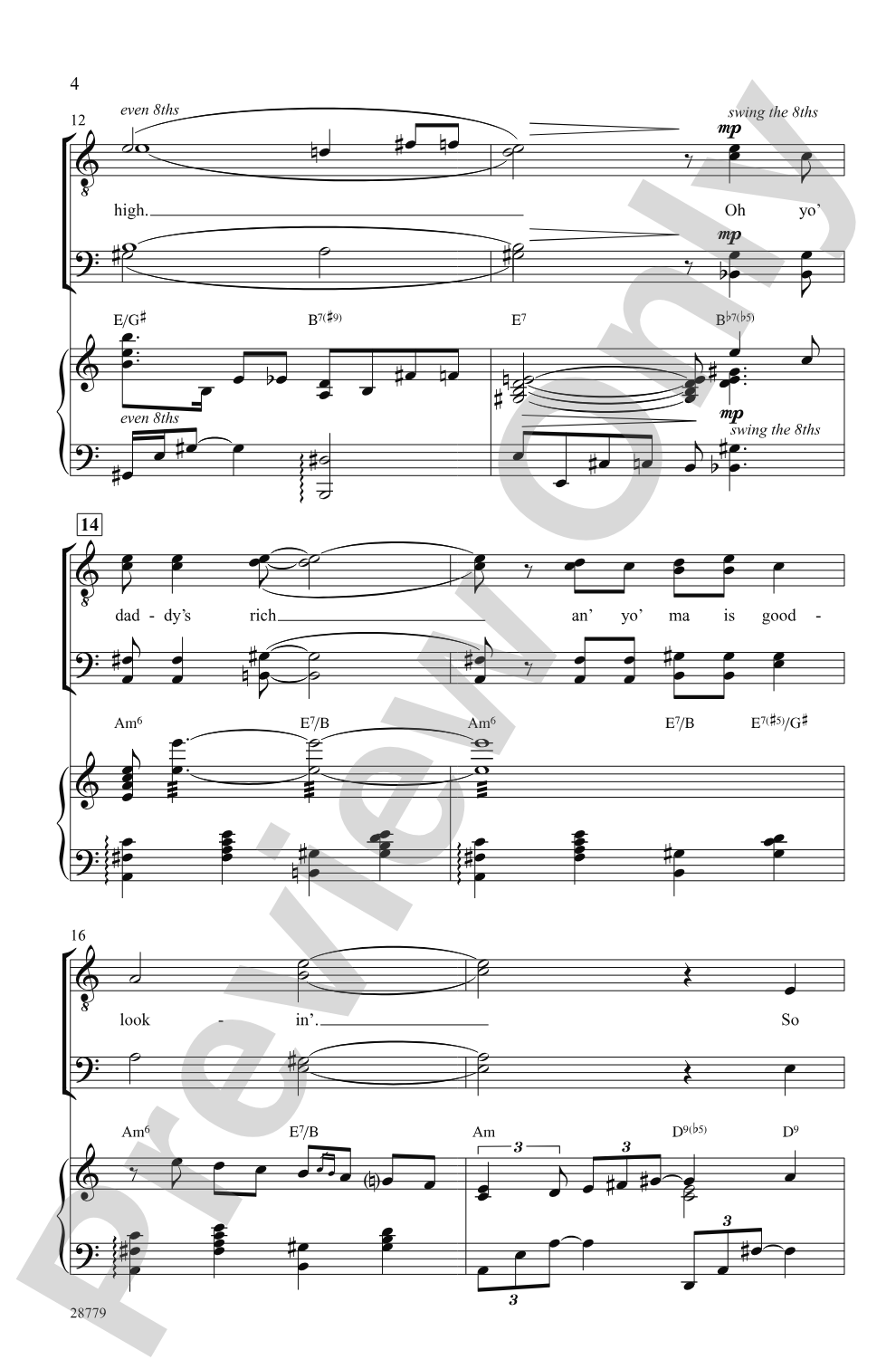 Summertime: TTBB Choral Octavo