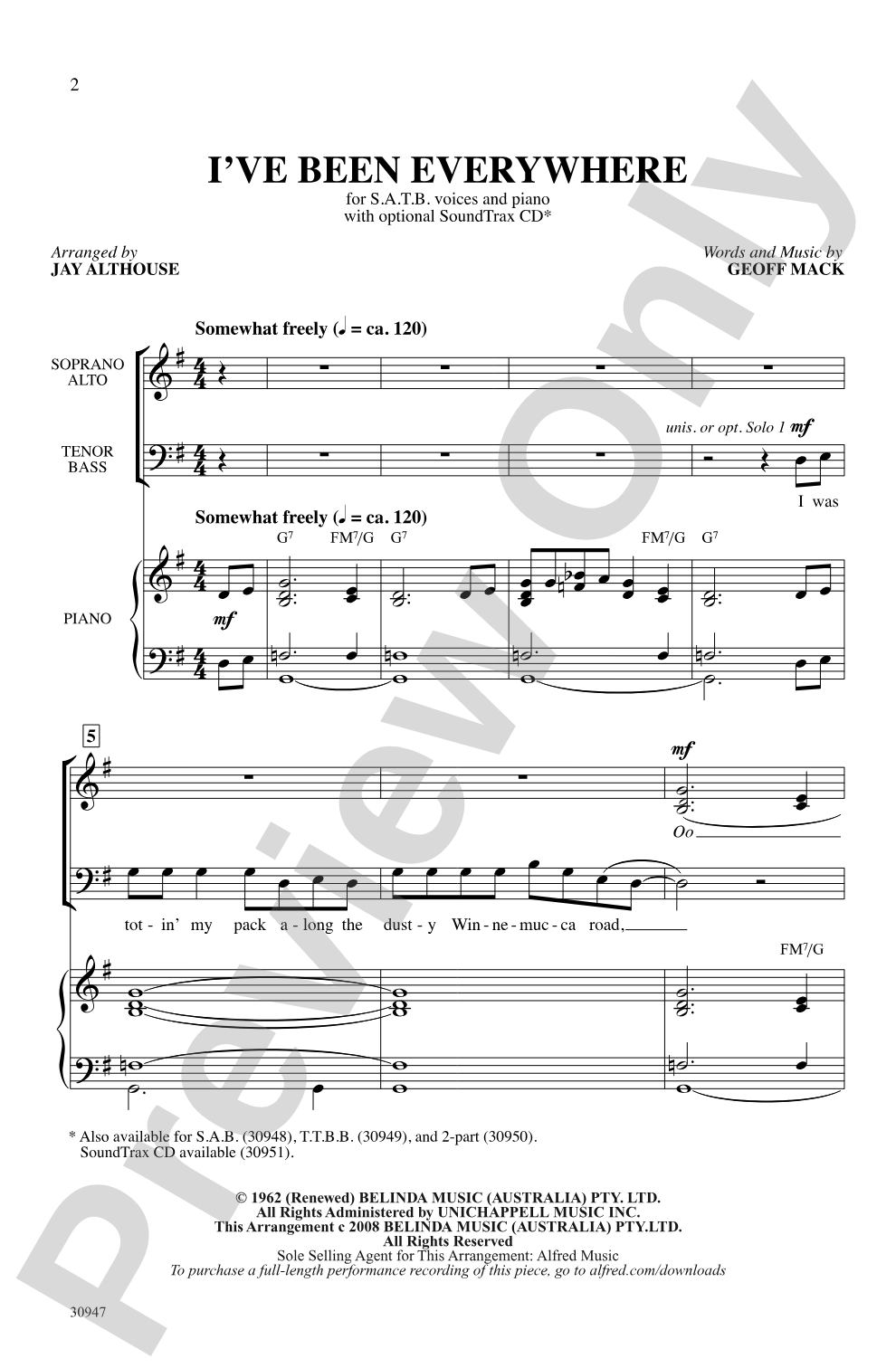 I've Been Everywhere: SATB Choral Octavo