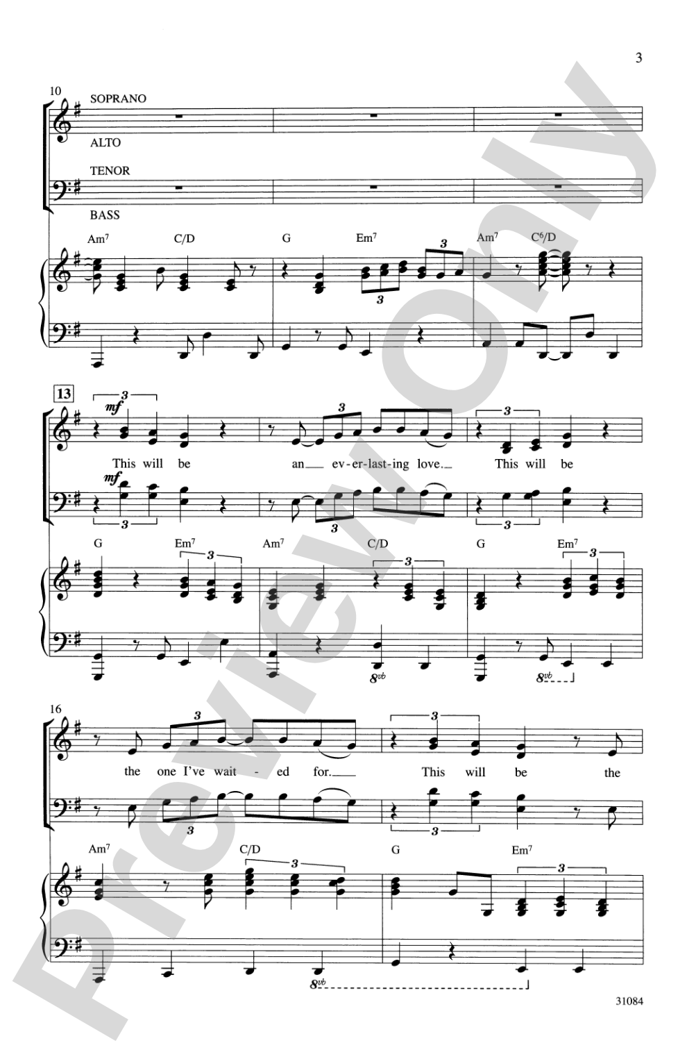 This Will Be (An Everlasting Love): SATB Choral Octavo
