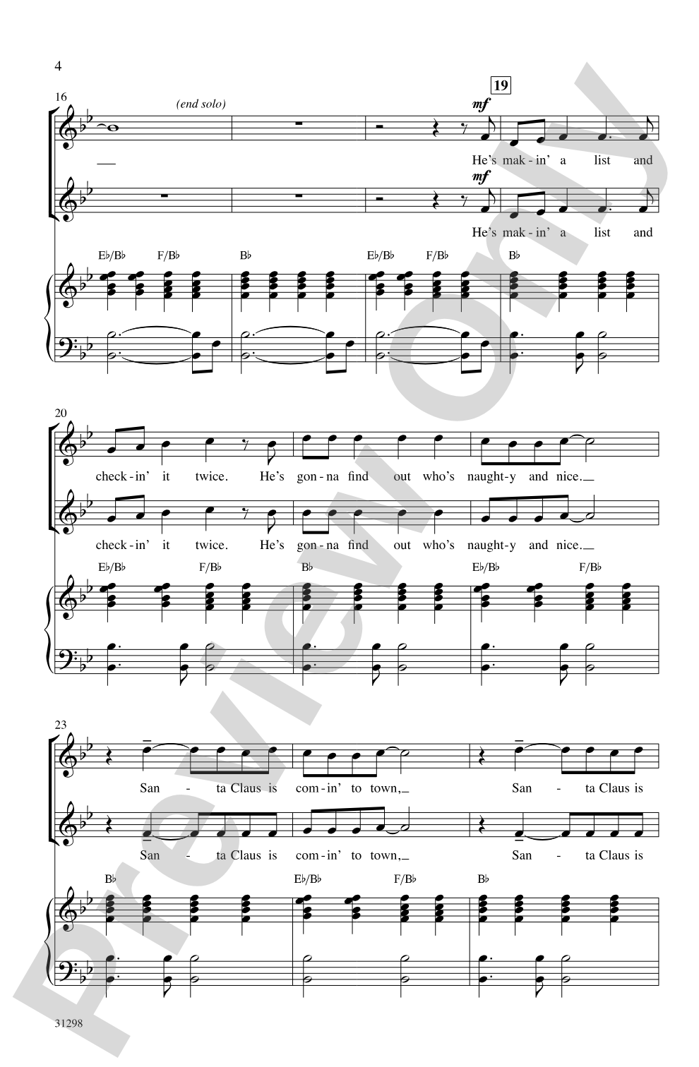 Santa Claus Is Comin' to Town: 2-Part Choral Octavo