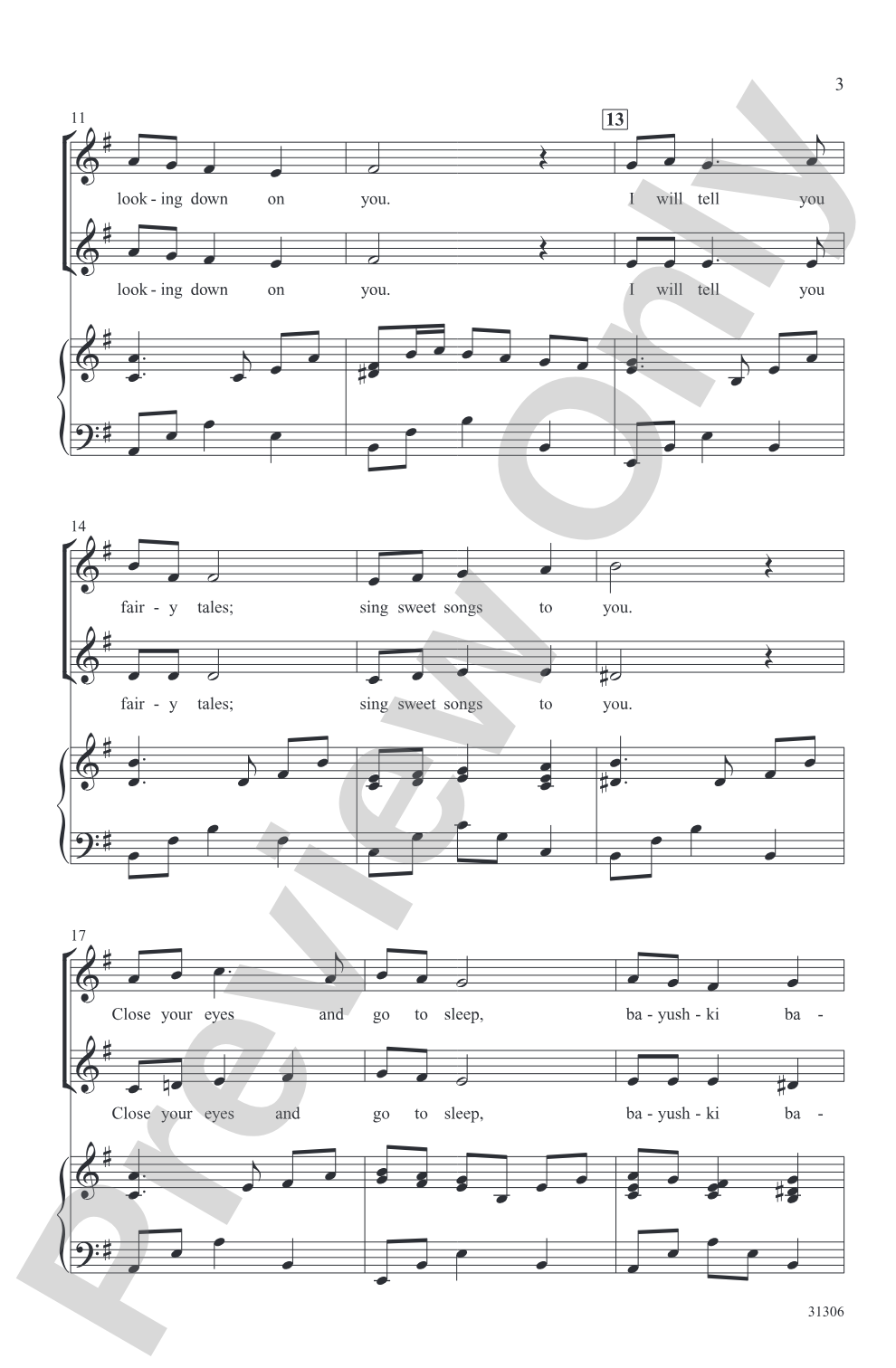 Bayushki Bayu (A Russian Lullaby): 2-Part Choral Octavo