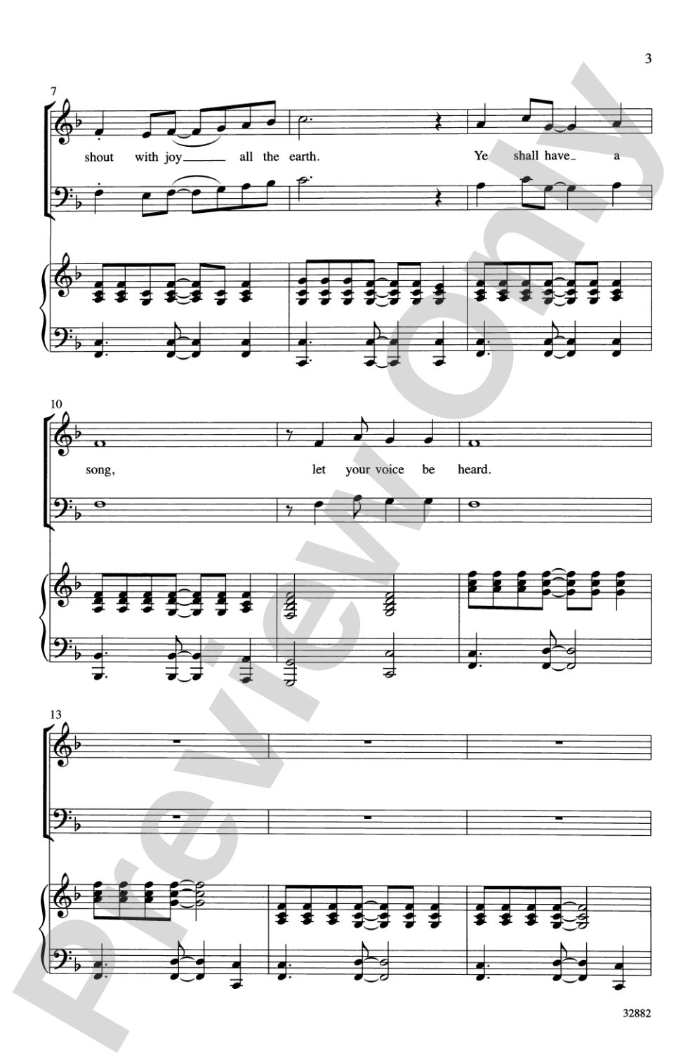 Ye Shall Have a Song: 3-Part Mixed Choral Octavo