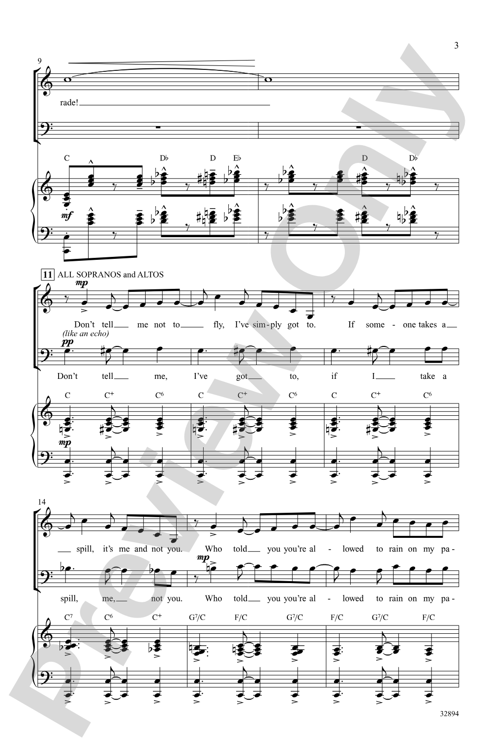 Don't Rain on My Parade: SAB Choral Octavo