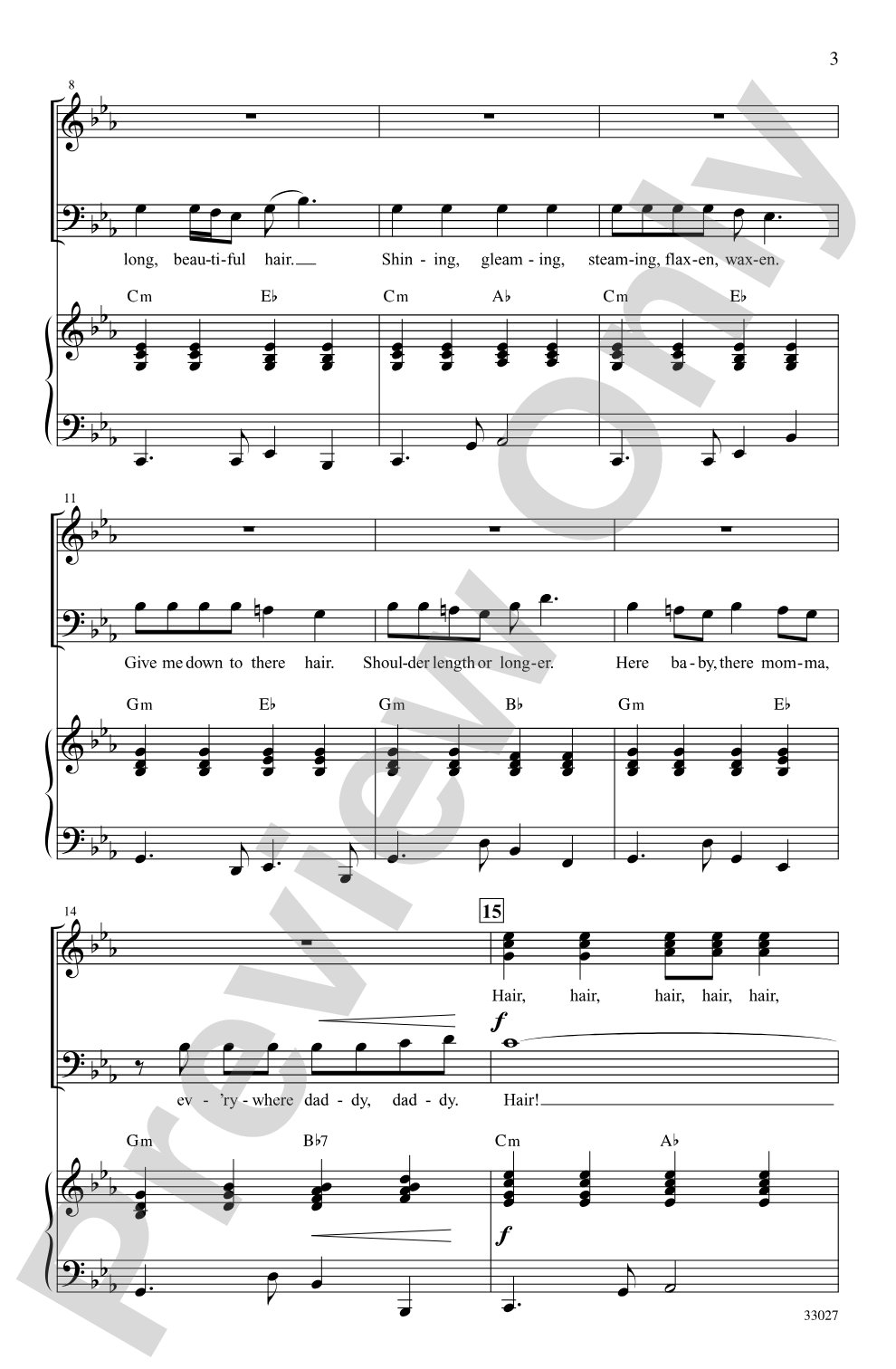 Hair: A Choral Medley: SAB Choral Octavo