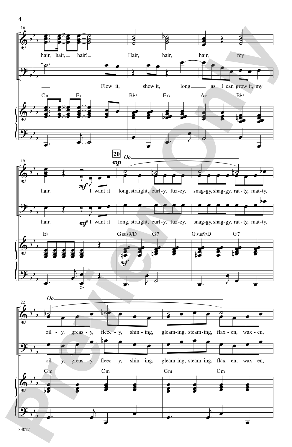 Hair: A Choral Medley: SAB Choral Octavo