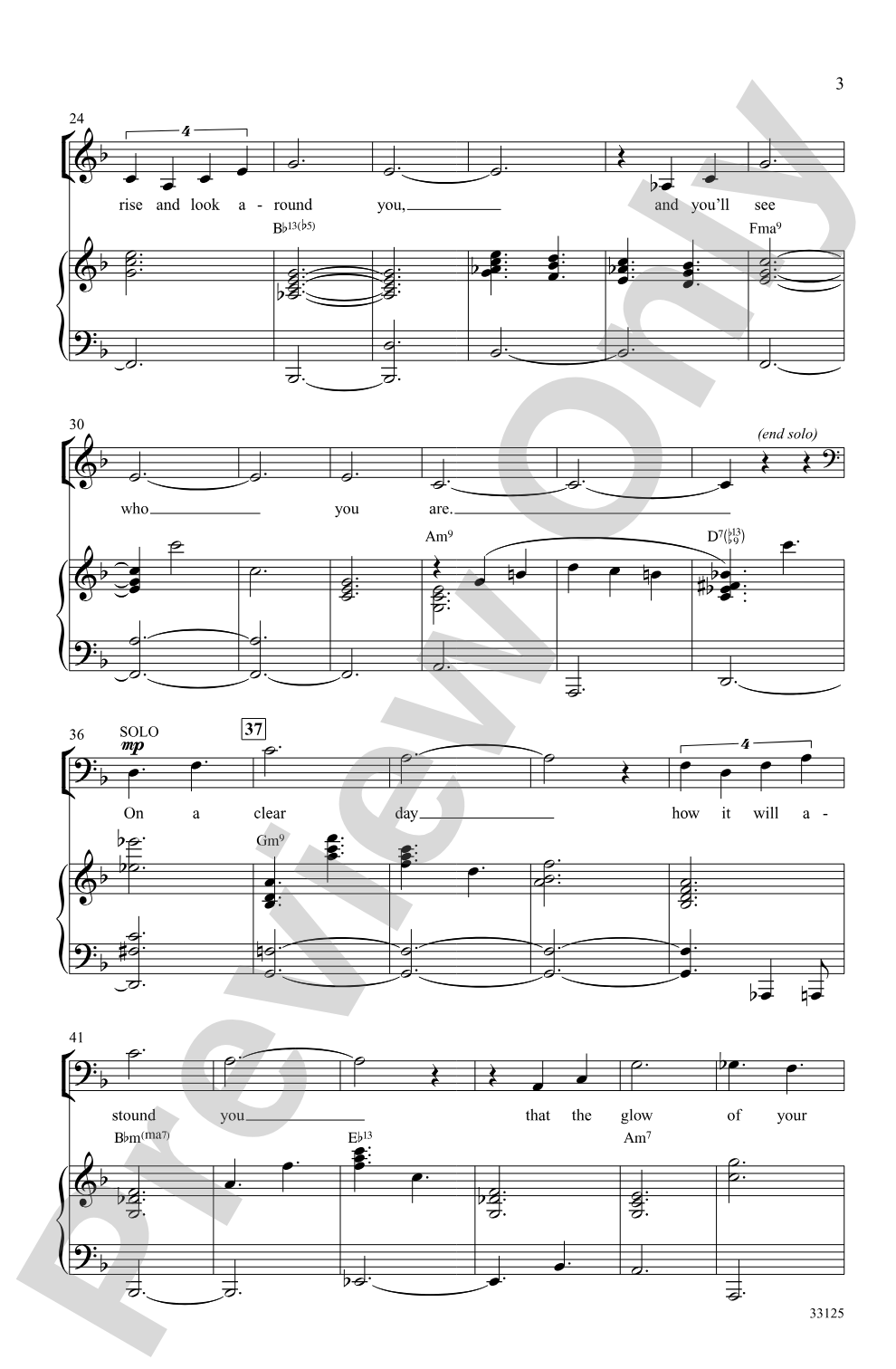 On a Clear Day: SATB Choral Octavo