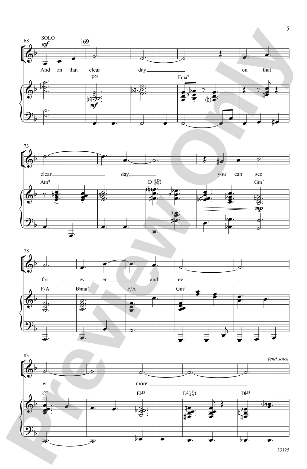 On a Clear Day: SATB Choral Octavo