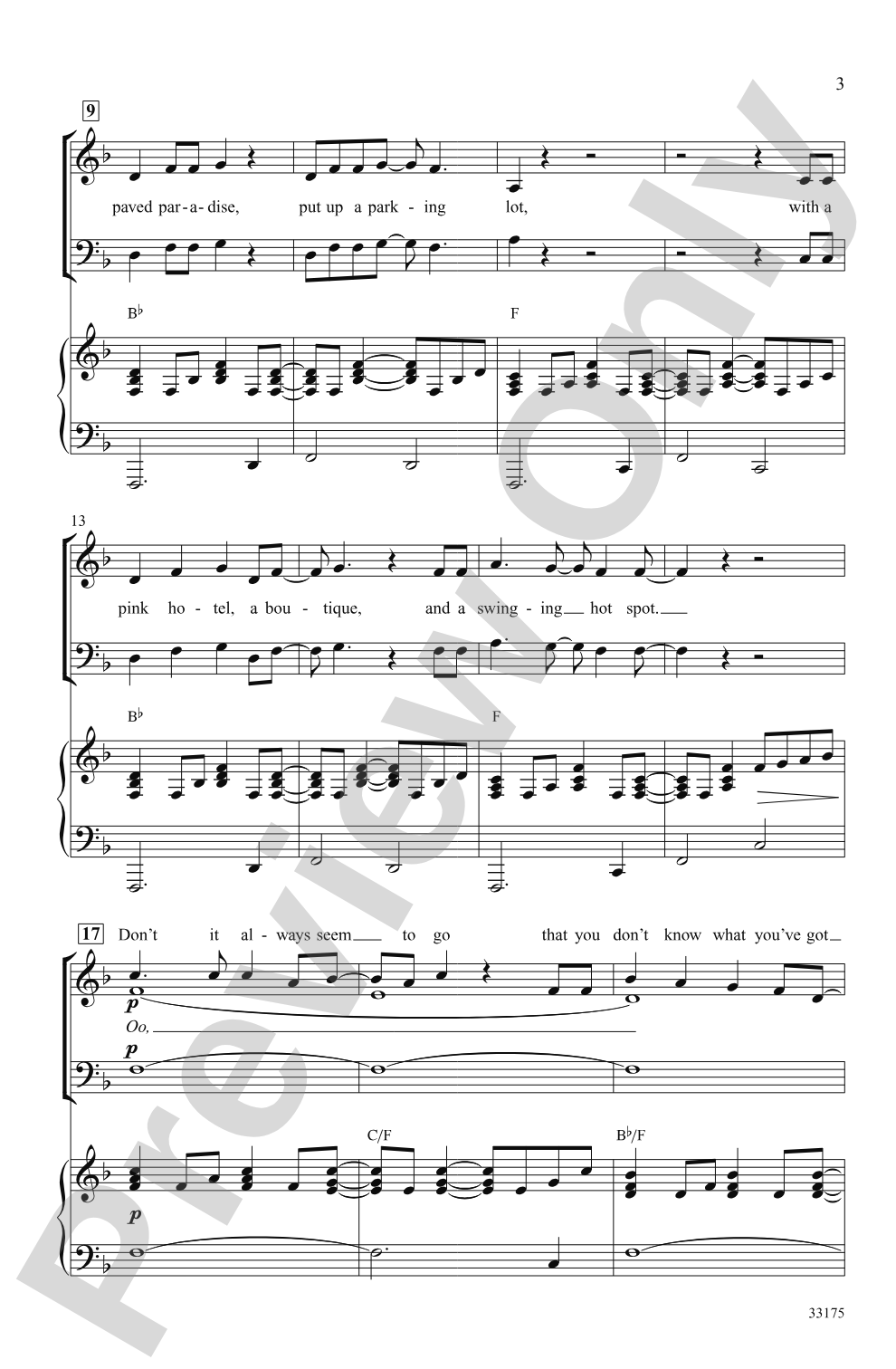 Big Yellow Taxi: SATB Choral Octavo